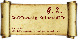 Grünzweig Krisztián névjegykártya